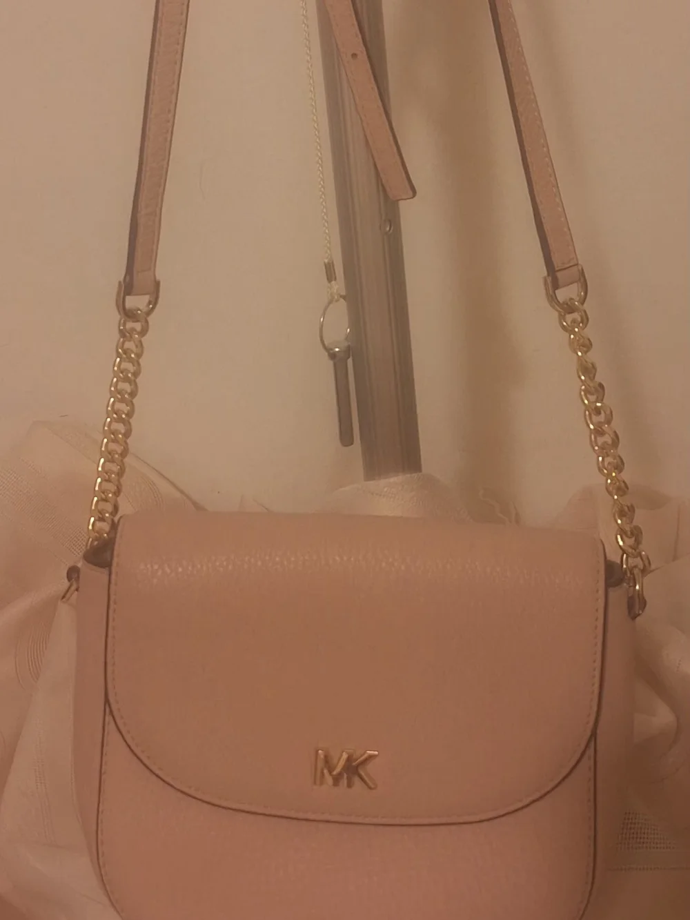 Michael Kors Pebbled Leather Crossbody Bag in Blush (7x7 By 2)